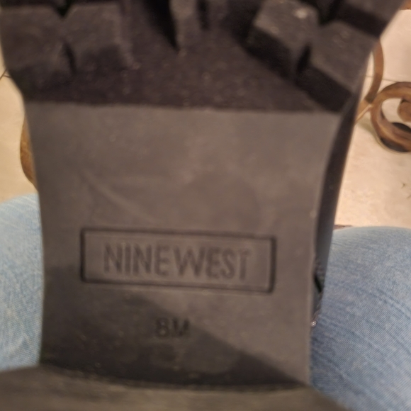 Nine West Pike 3 Black Zip Closure Round Toe Leather Moto Bootie Ankle 8 - Picture 7 of 8